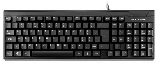 Teclado Usb Multilaser Basico Slim Preto Tc193 Teclado Usb Multilaser Basico Slim Preto Tc193